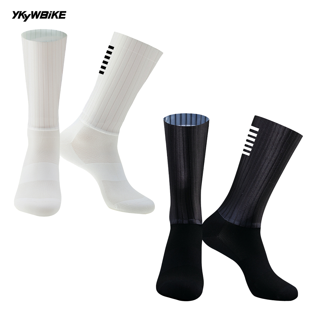 Mountain Biking Socks - YKYW Black White Anti Slip Silicone